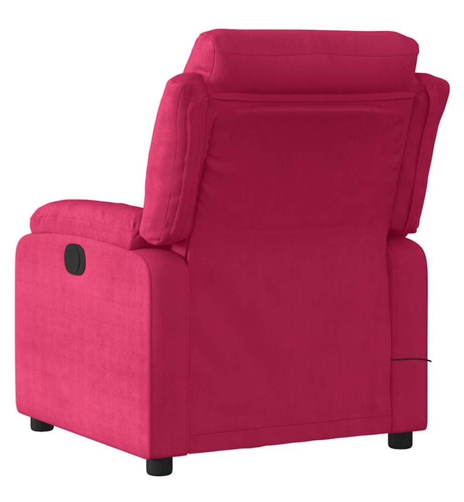 Fauteuil de massage inclinable rouge bordeaux velours