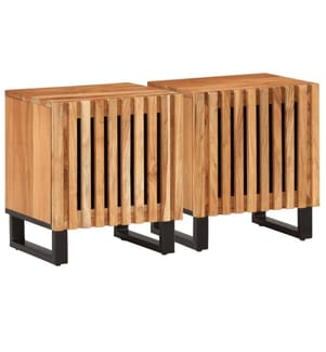Tables de chevet 2 pcs 40x34x46 cm bois d'acacia massif