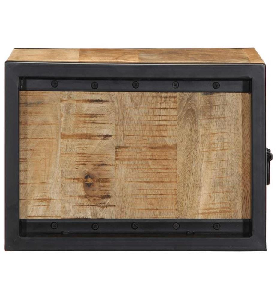 Table de chevet 40x35x25 cm bois massif de manguier brut