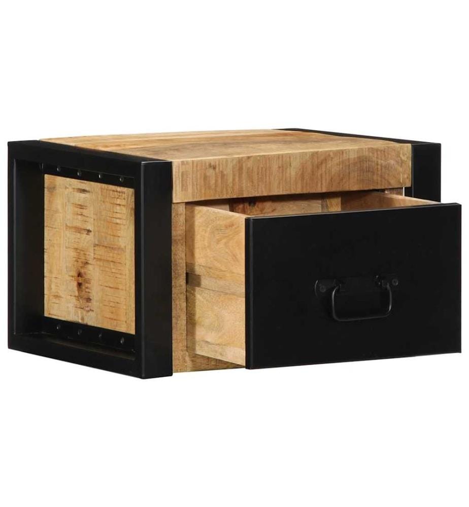 Table de chevet 40x35x25 cm bois massif de manguier brut