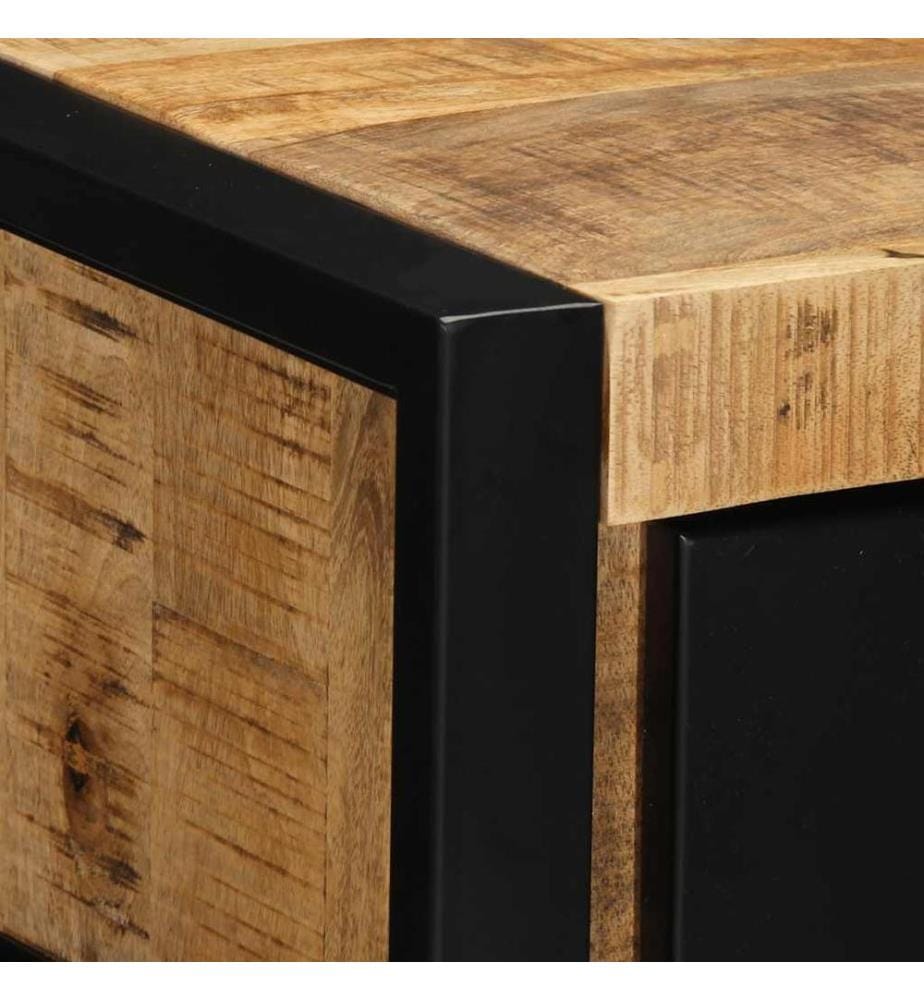 Table de chevet 40x35x25 cm bois massif de manguier brut