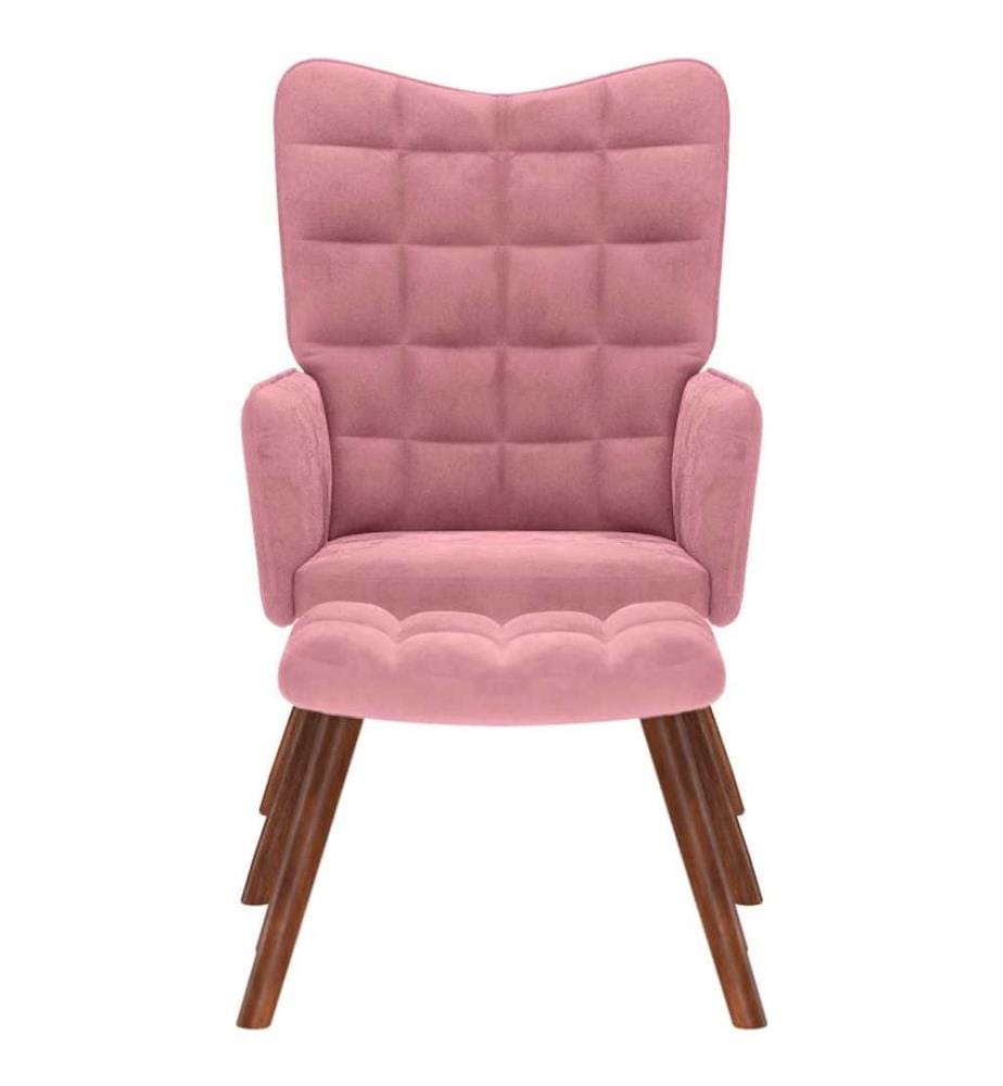 Relaxsessel mit Hocker Rosa Samt
