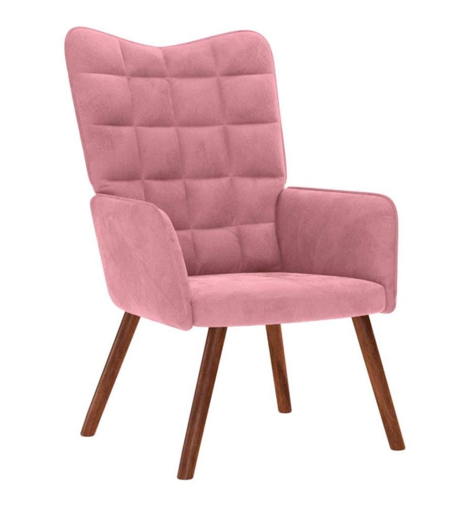 Relaxsessel mit Hocker Rosa Samt