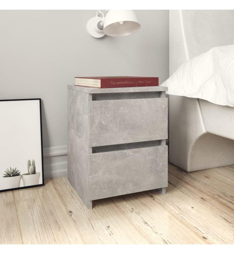 Table de chevet Gris béton 30x30x40 cm Bois d'ingénierie