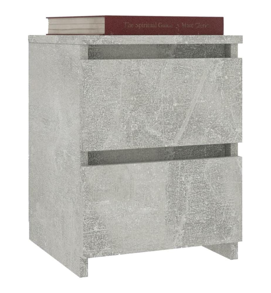 Table de chevet Gris béton 30x30x40 cm Bois d'ingénierie