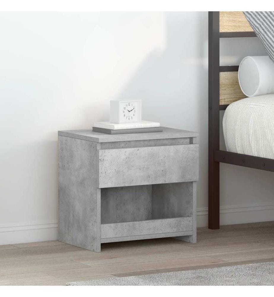 Table de chevet Gris béton 40x30x39 cm Bois d'ingénierie