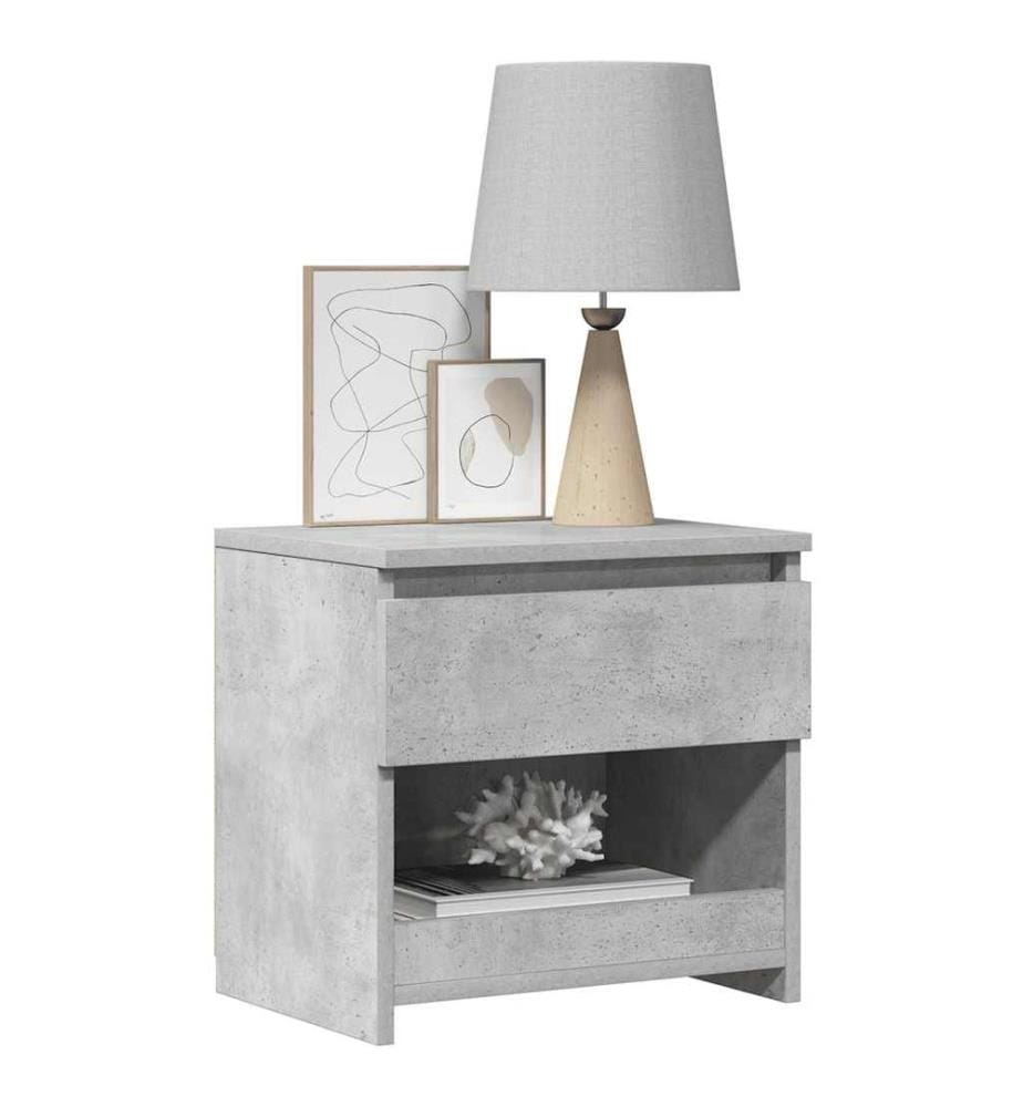 Table de chevet Gris béton 40x30x39 cm Bois d'ingénierie