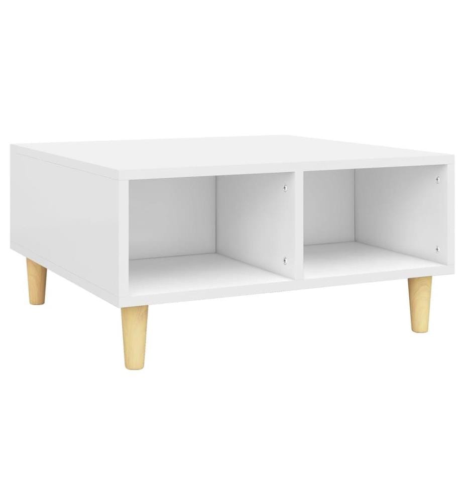 Table basse blanc 60x60x30 cm bois d'ingénierie