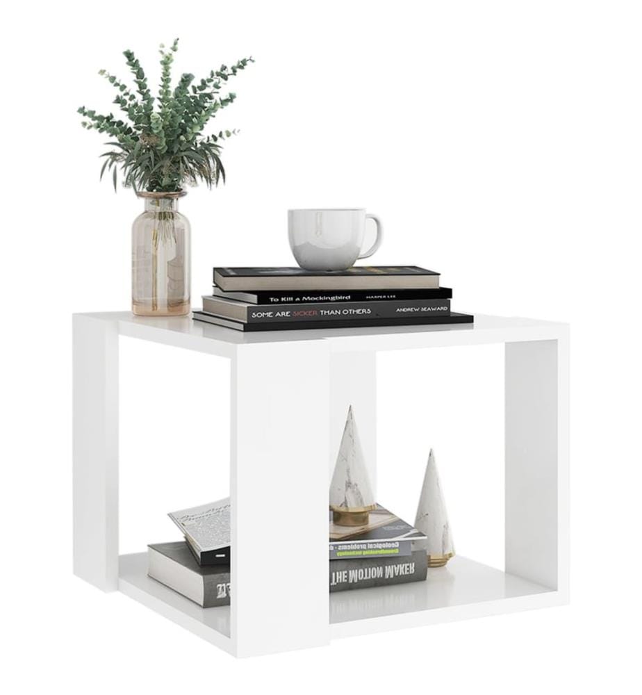 Table basse Blanc 40x40x30 cm Bois d'ingénierie