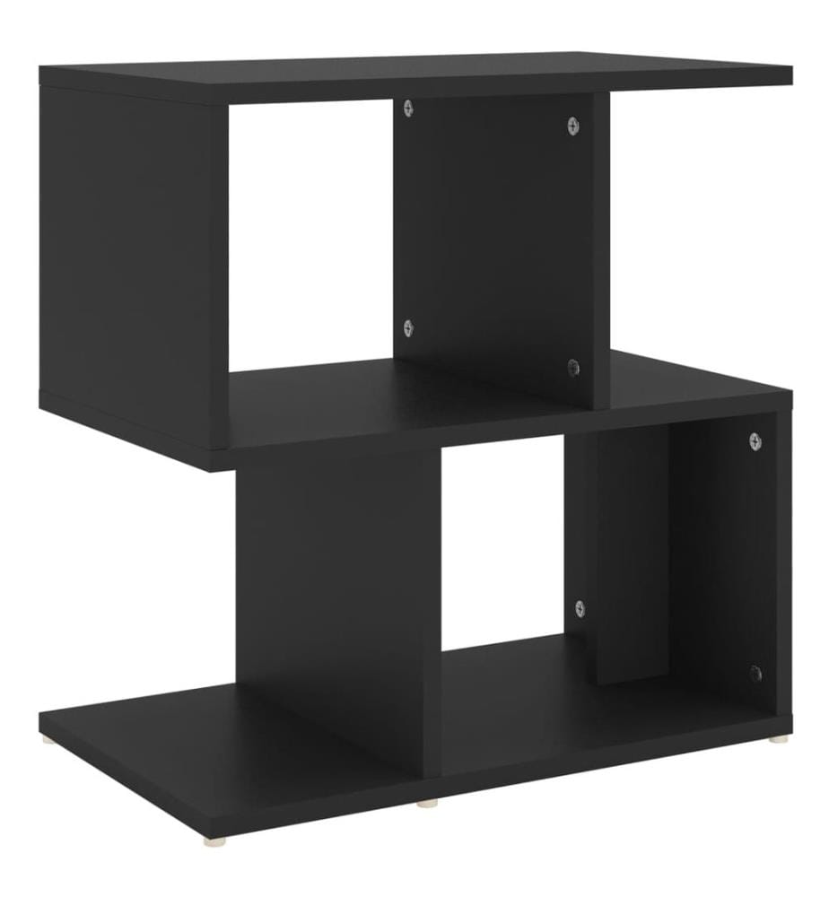 Table de chevet noir 50x30x51,5 cm bois d'ingénierie