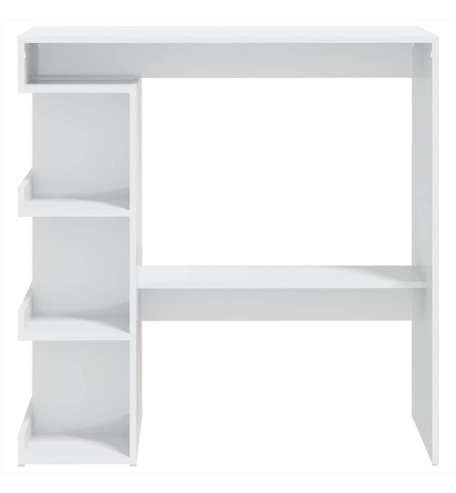 Table de bar étagère de rangement Blanc brillant 100x50x101,5cm
