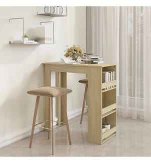 Table de bar avec rangement Chêne sonoma 102x50x103,5 cm