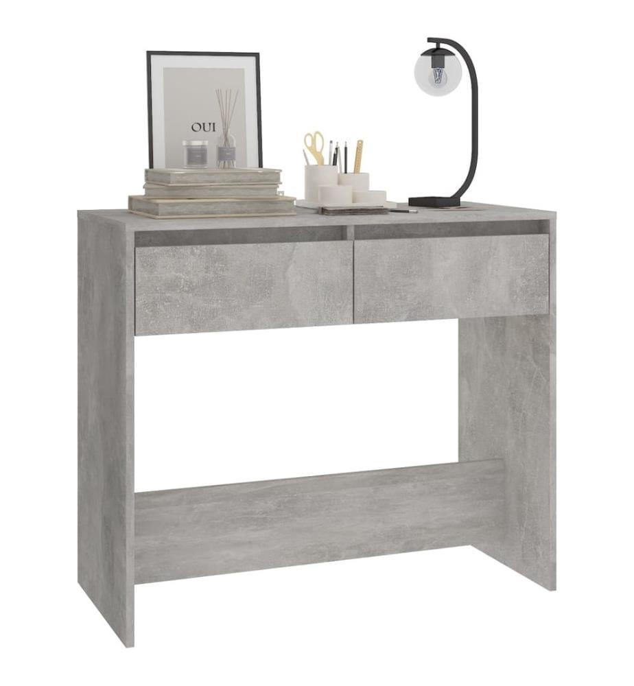 Table console gris béton 89x41x76,5 cm bois d'ingénierie