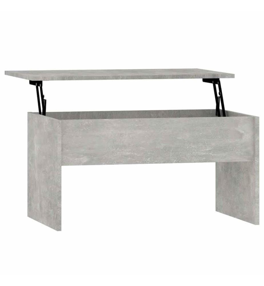 Table basse gris béton 80x50,5x41,5 cm bois d'ingénierie