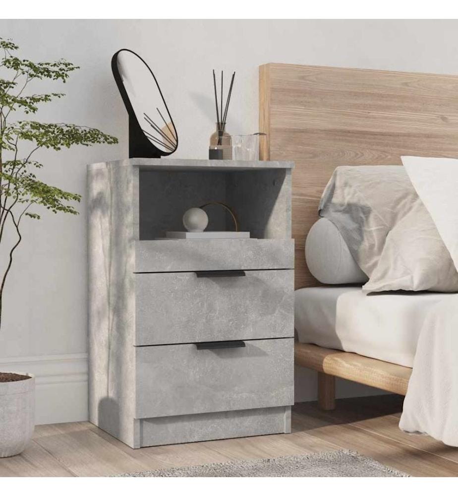 Table de chevet Gris béton Bois d'ingénierie