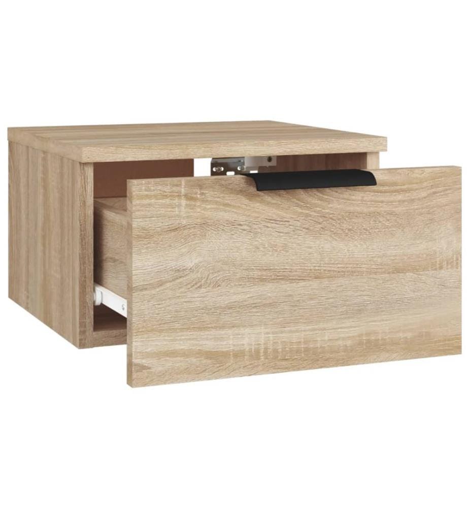 Table de chevet murale Chêne sonoma 34x30x20 cm