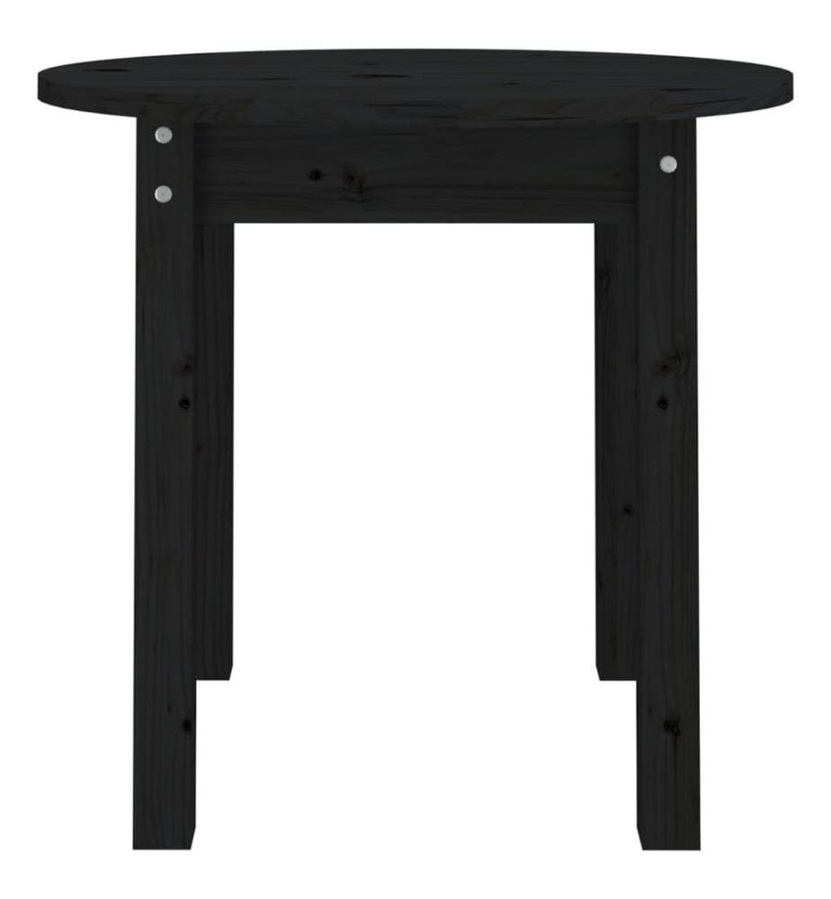 Table basse Noir Ø 45x40 cm Bois massif de pin