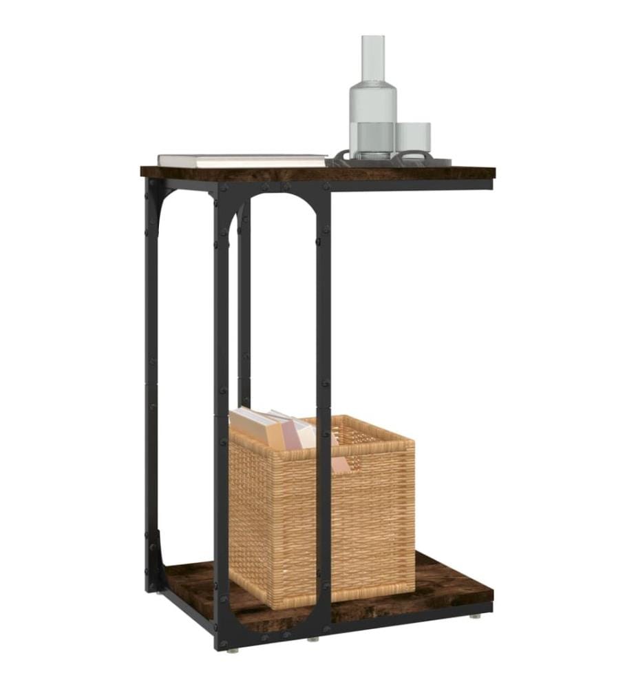 Table d'appoint Chêne fumé 40x30x60 cm Bois d'ingénierie