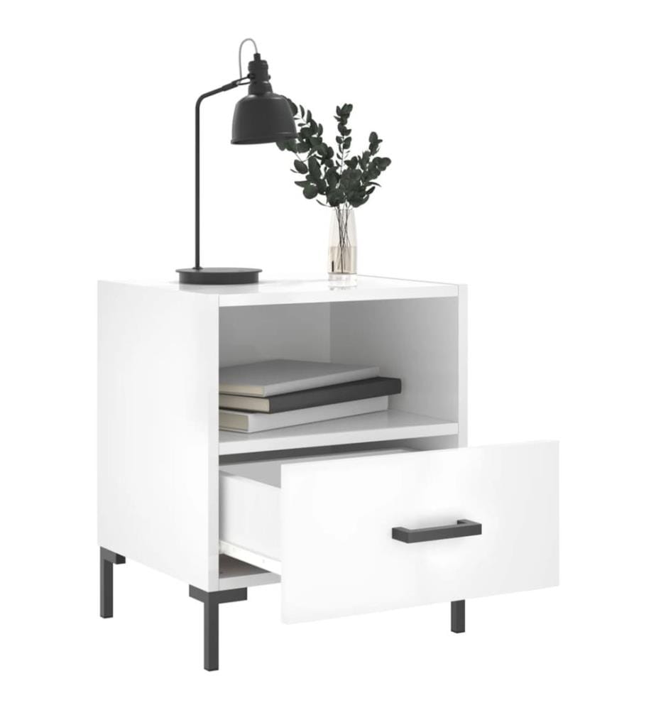 Nachttische 2 Stk. Hochglanz-Weiss 40x35x47,5 cm Holzwerkstoff