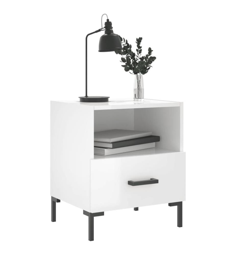Nachttische 2 Stk. Hochglanz-Weiss 40x35x47,5 cm Holzwerkstoff