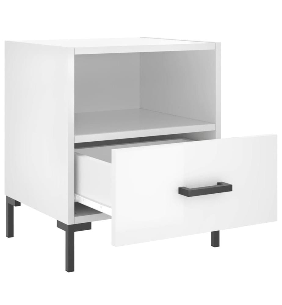 Nachttische 2 Stk. Hochglanz-Weiss 40x35x47,5 cm Holzwerkstoff