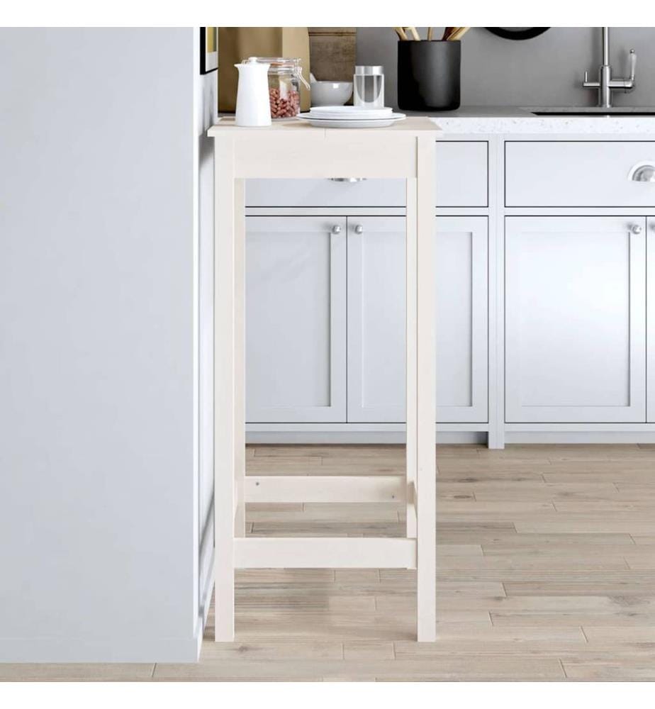 Bartisch Weiss 50x50x110 cm Massivholz Kiefer