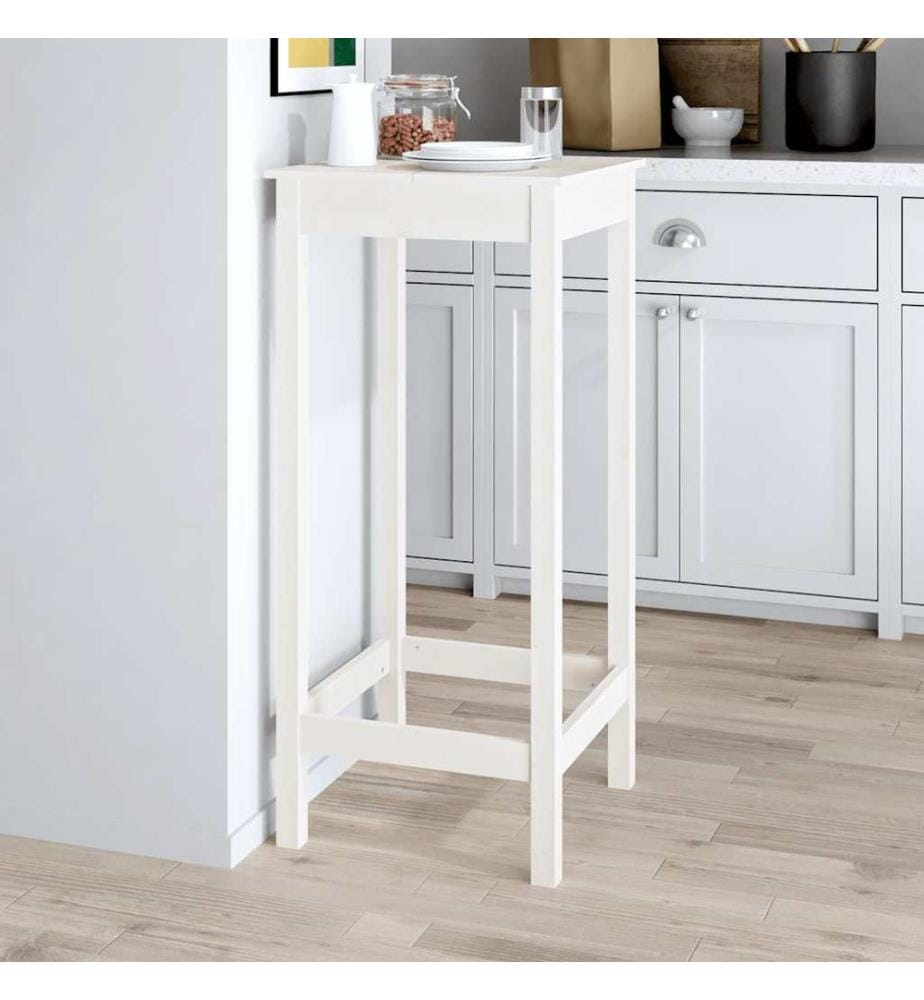 Bartisch Weiss 50x50x110 cm Massivholz Kiefer