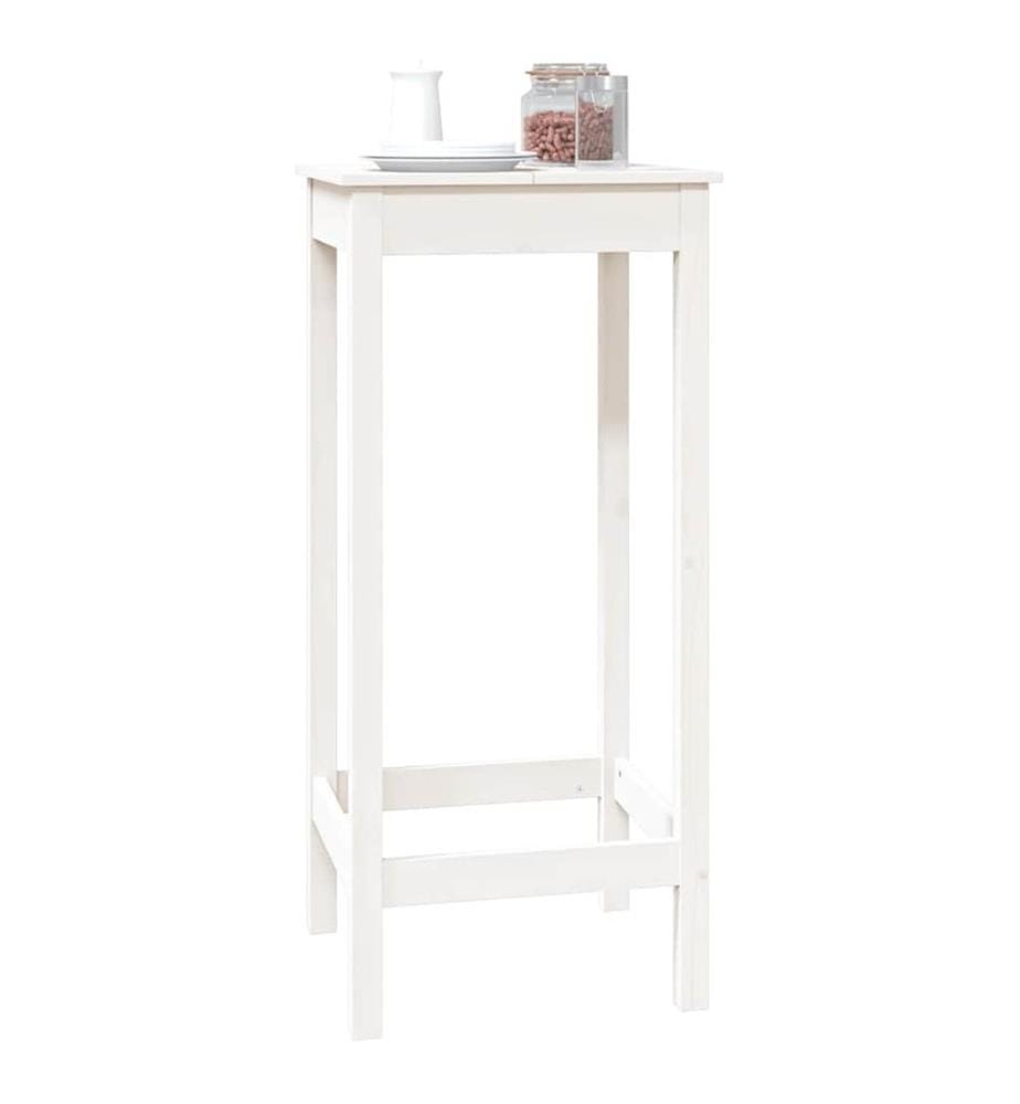 Bartisch Weiss 50x50x110 cm Massivholz Kiefer
