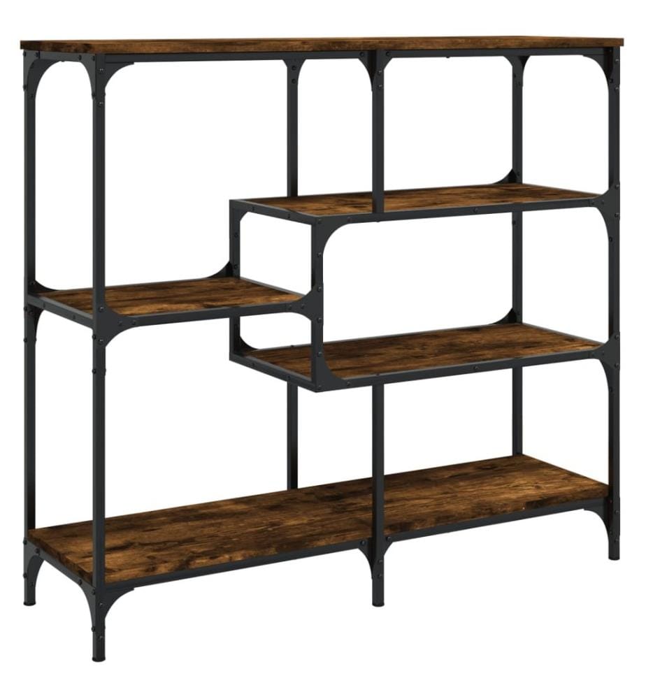 Table console chêne fumé 103x32x95 cm bois d'ingénierie