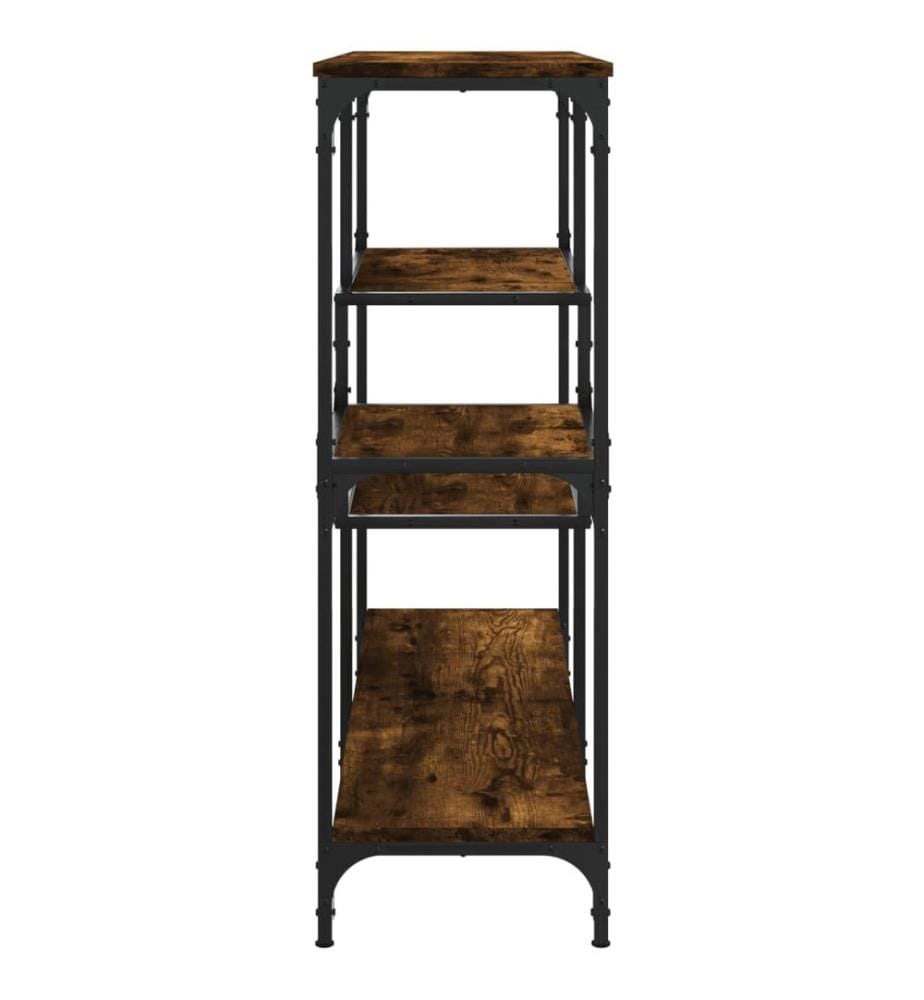 Table console chêne fumé 103x32x95 cm bois d'ingénierie