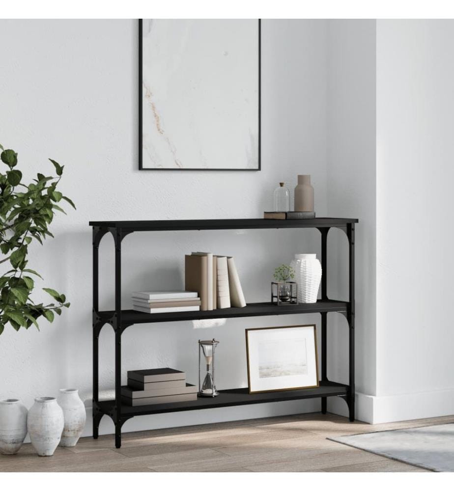 Table console noir 100x22,5x75 cm bois d'ingénierie