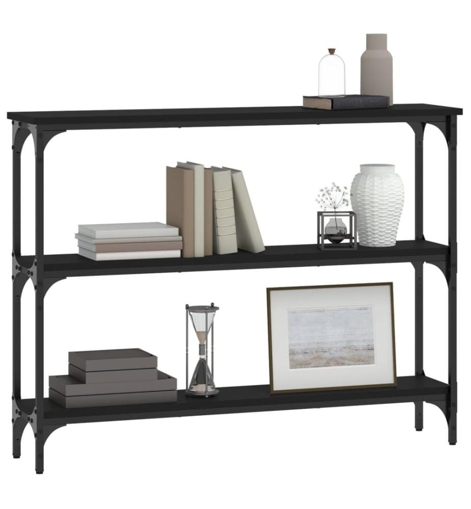Table console noir 100x22,5x75 cm bois d'ingénierie