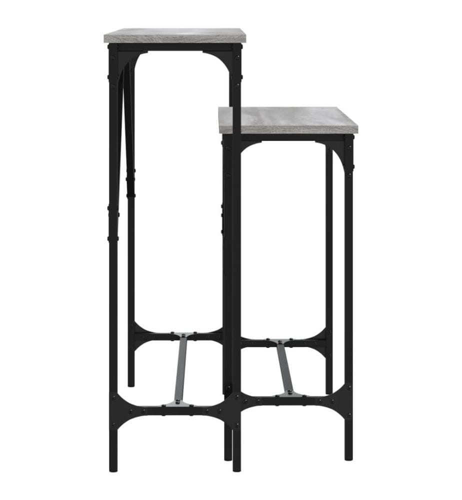 Tables console 2 pcs sonoma gris bois d'ingénierie