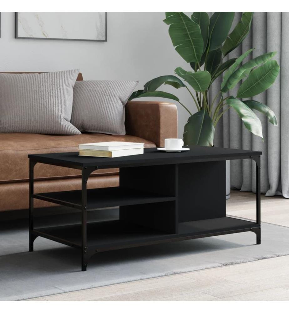 Table basse Noir 100x50x45 cm Bois d'ingénierie