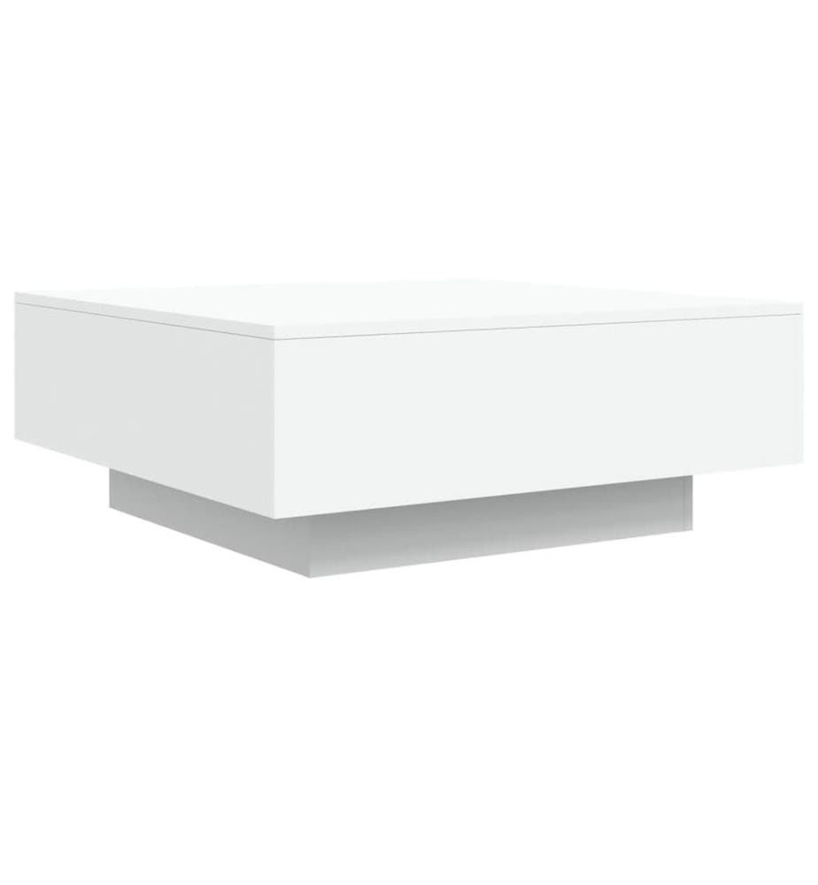 Couchtisch mit LED-Leuchten Weiss 80x80x31 cm