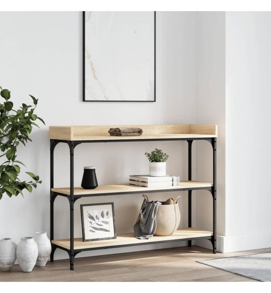 Konsolentisch mit Ablagen Sonoma-Eiche 100x30x80 cm