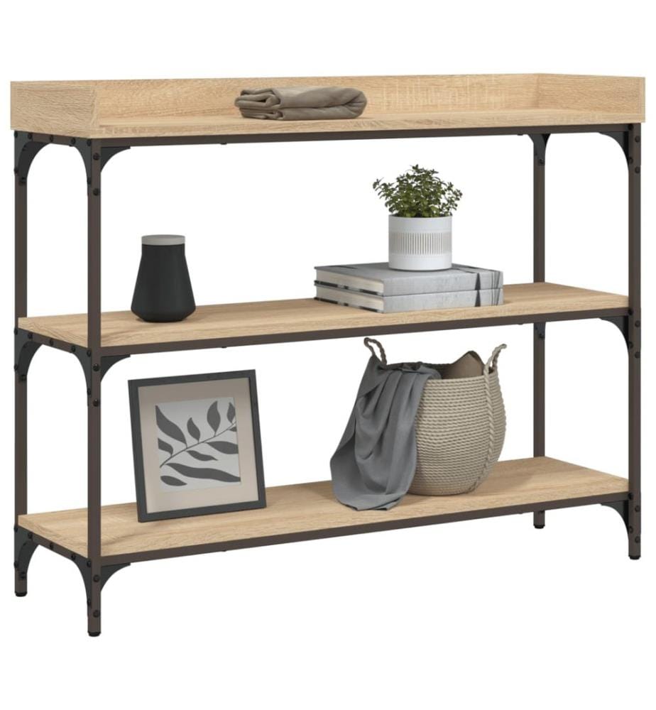Konsolentisch mit Ablagen Sonoma-Eiche 100x30x80 cm