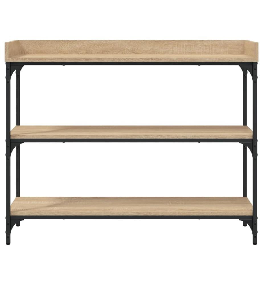 Konsolentisch mit Ablagen Sonoma-Eiche 100x30x80 cm