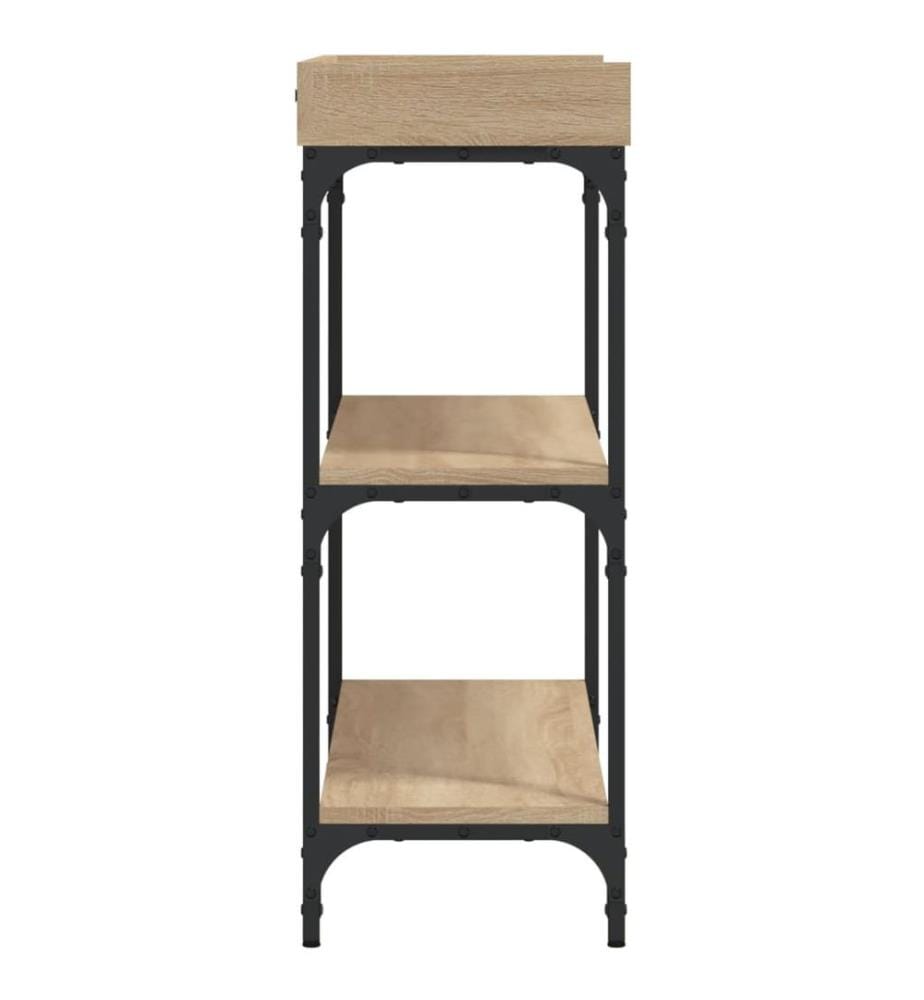 Konsolentisch mit Ablagen Sonoma-Eiche 100x30x80 cm