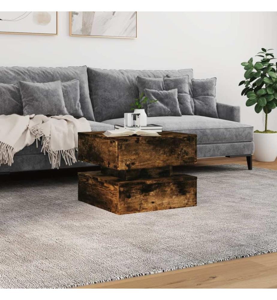 Couchtisch mit LED-Leuchten Räuchereiche 50x50x40 cm