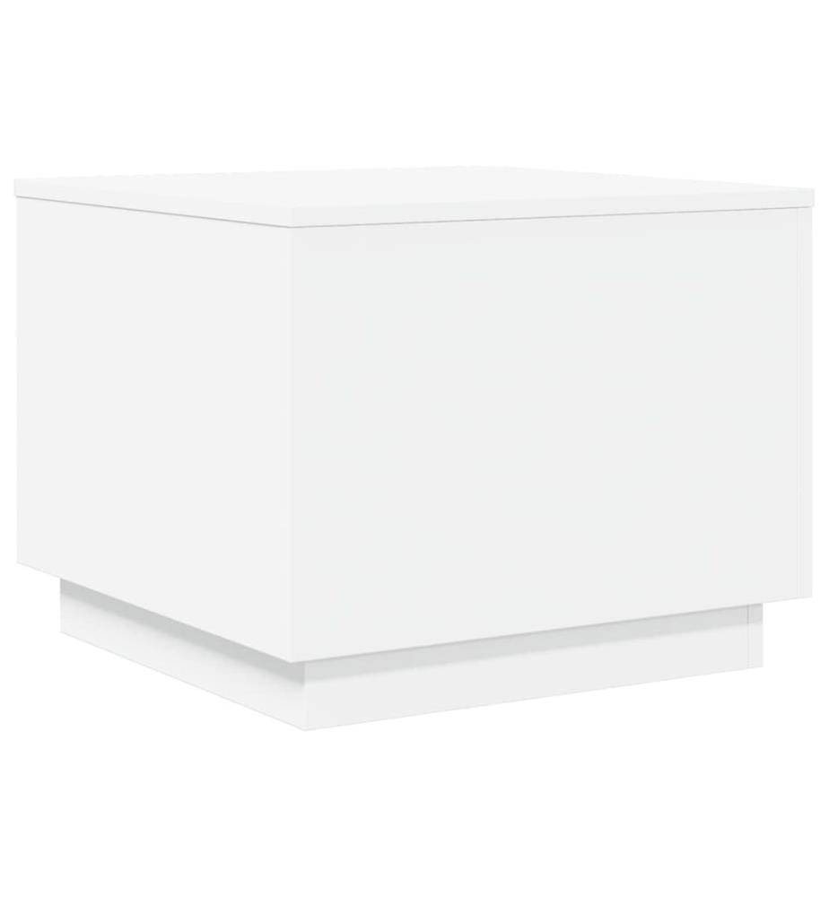 Couchtisch mit LED-Leuchten Weiss 50x50x40 cm