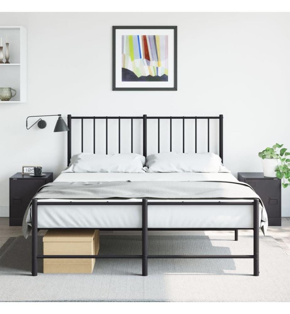 Tables de chevet 2 pcs noir 34,5x39x44 cm acier