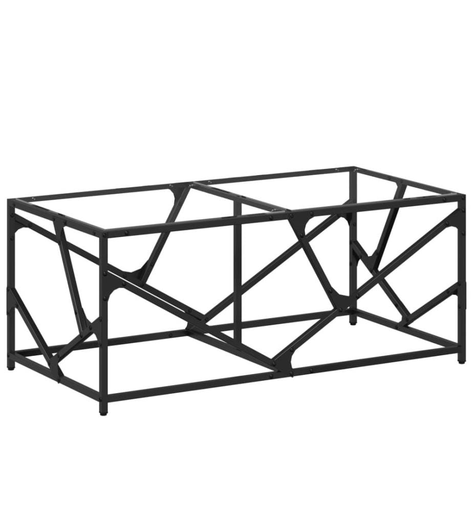 Table basse avec dessus en verre transparent 98,5x50x41cm acier