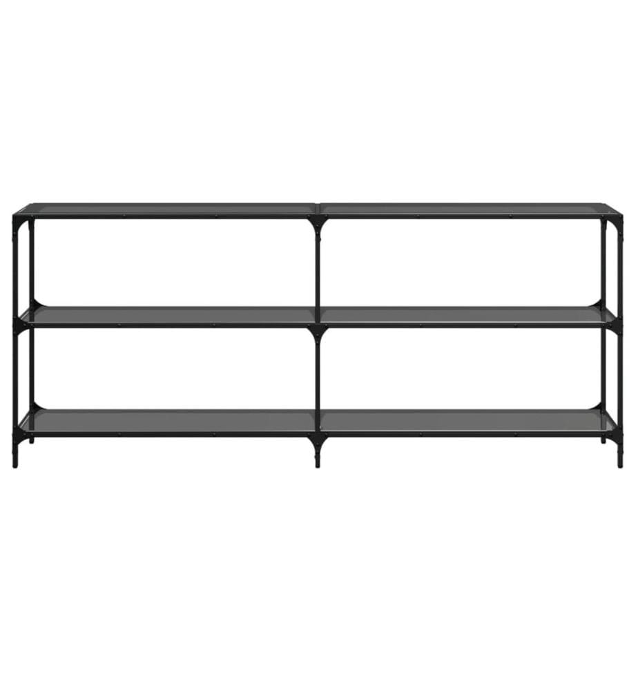 Konsolentisch mit Glasplatte Schwarz 194,5x30x81 cm Stahl