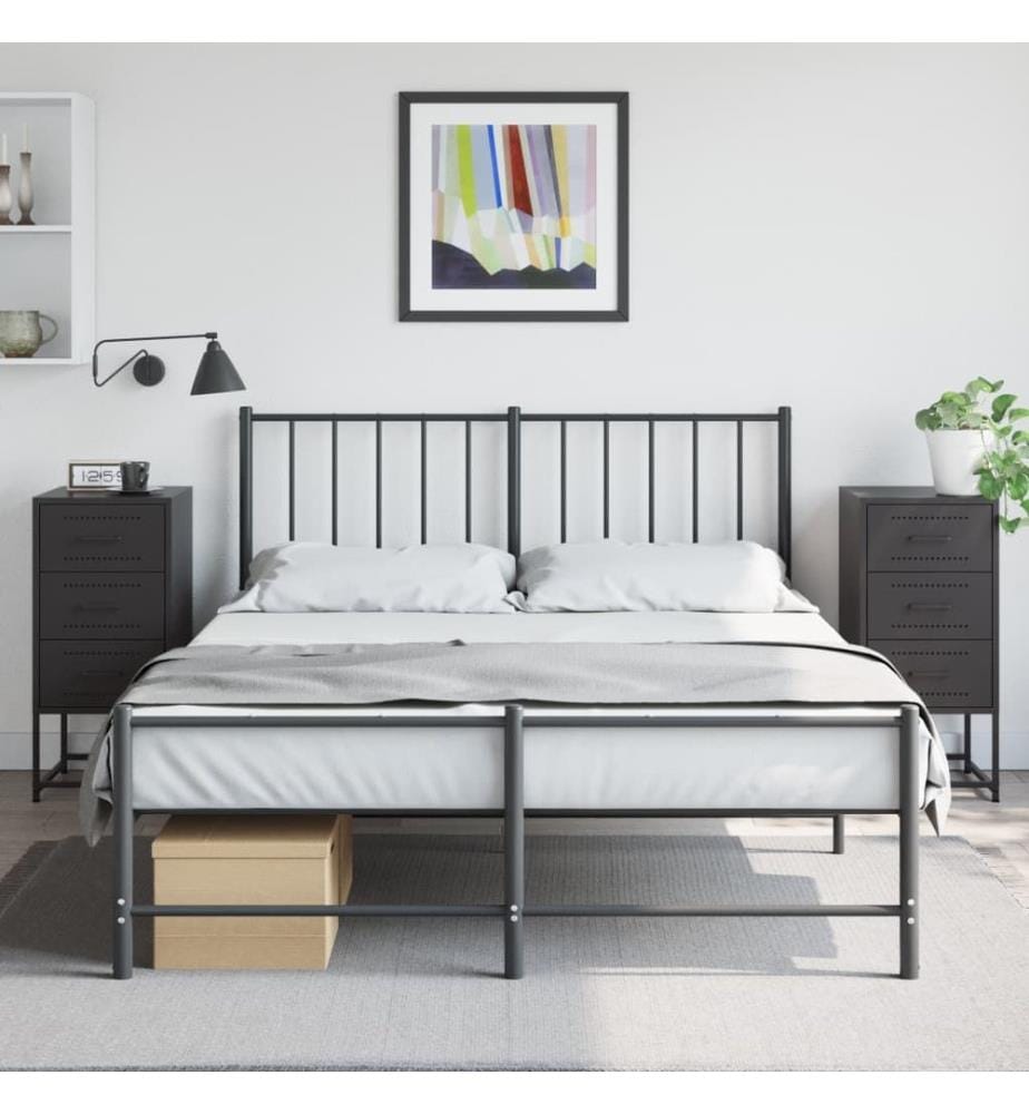 Nachttische 2 Stk. Schwarz 36x39x78 cm Stahl
