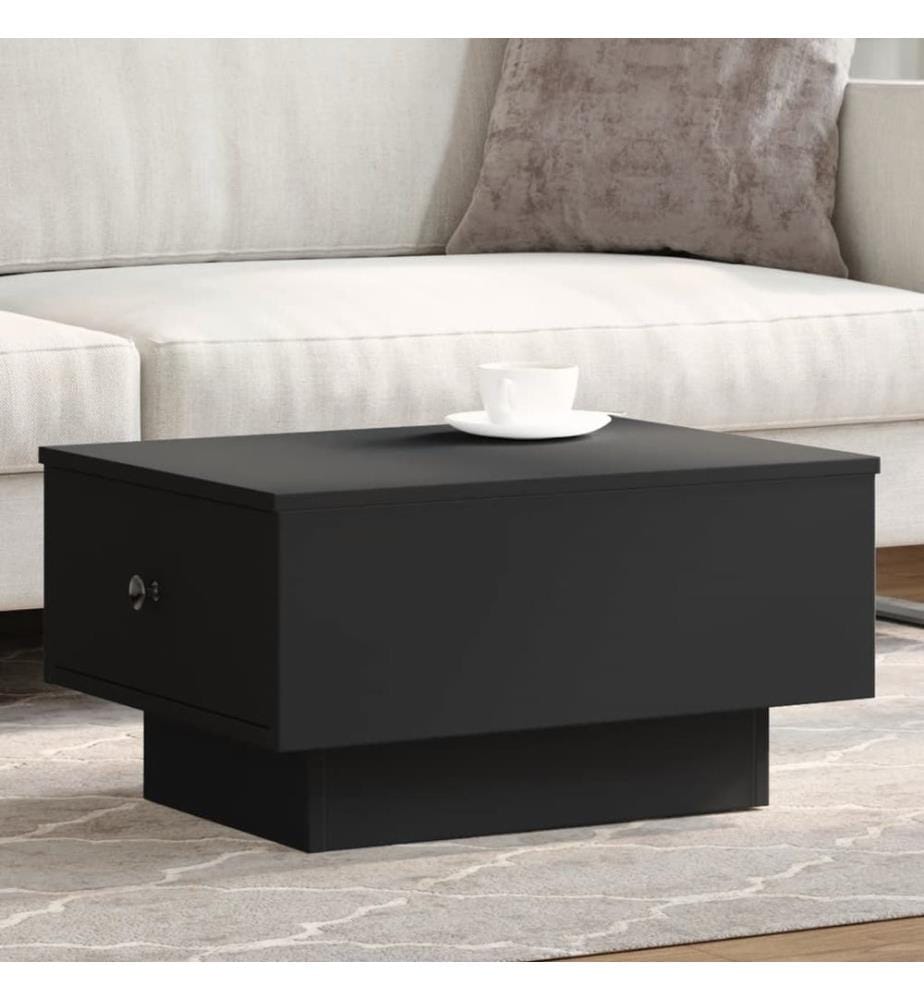 Table basse noir 60x45x31 cm bois d'ingénierie