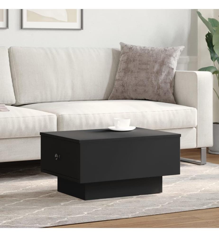 Table basse noir 60x45x31 cm bois d'ingénierie