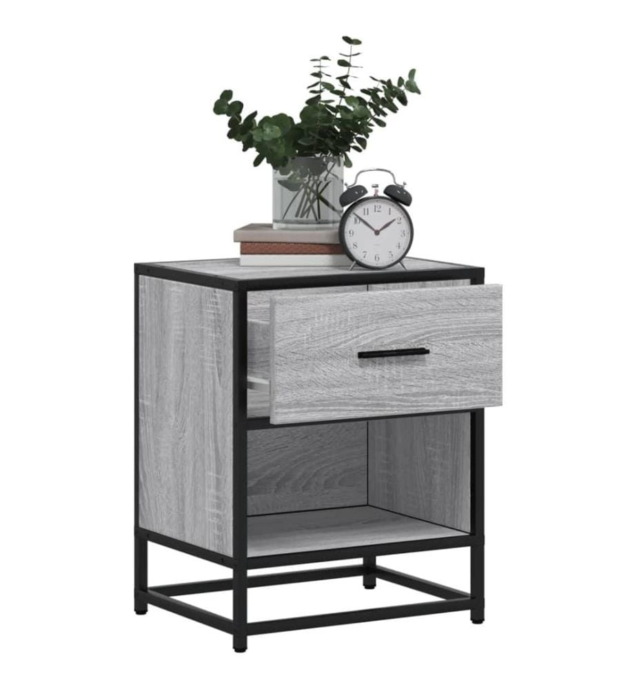 Table de chevet sonoma gris 40x31x50 cm bois d'ingénierie