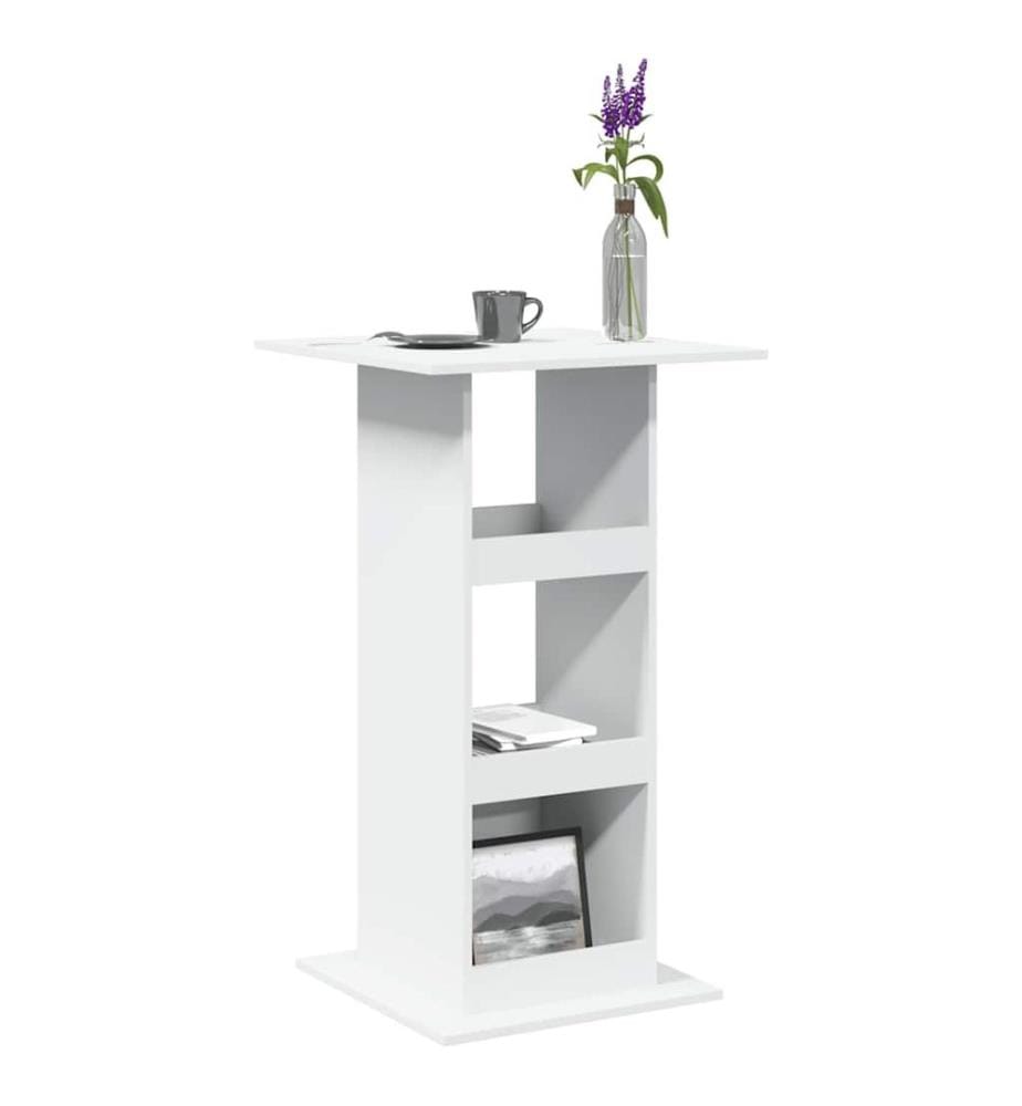 Bartisch mit Ablagen Weiss 60x60x102 cm Holzwerkstoff