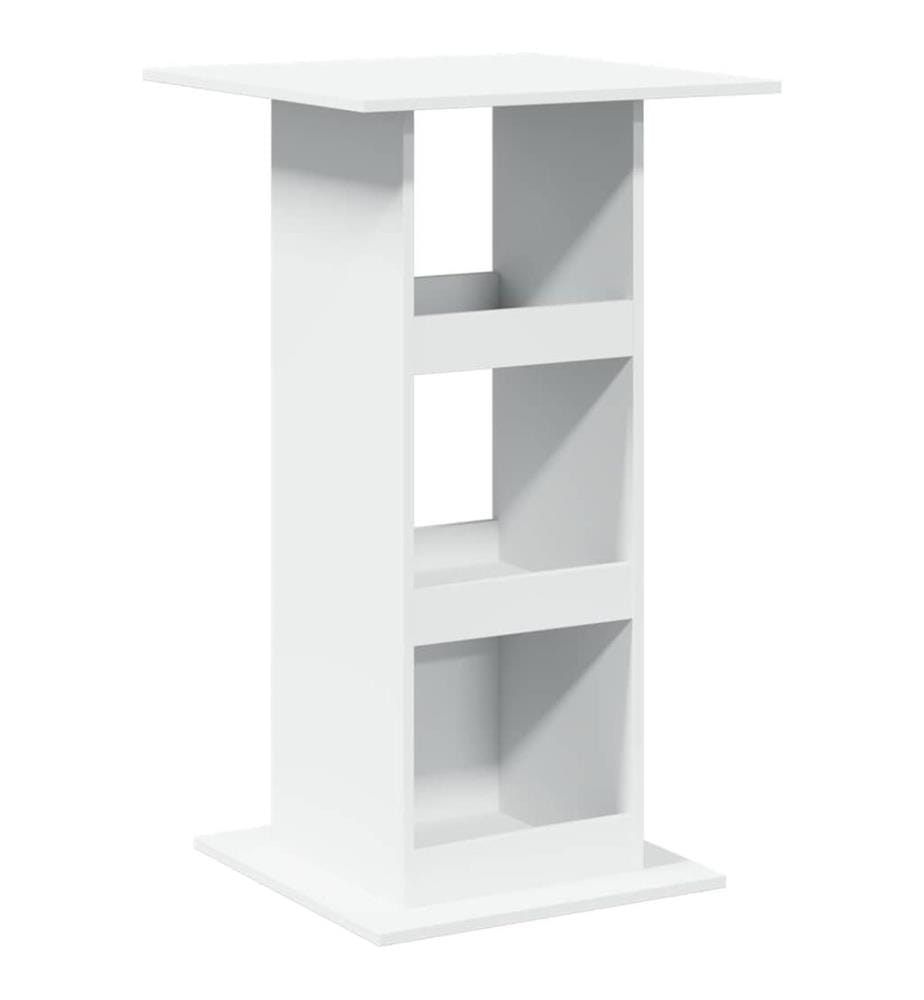 Bartisch mit Ablagen Weiss 60x60x102 cm Holzwerkstoff